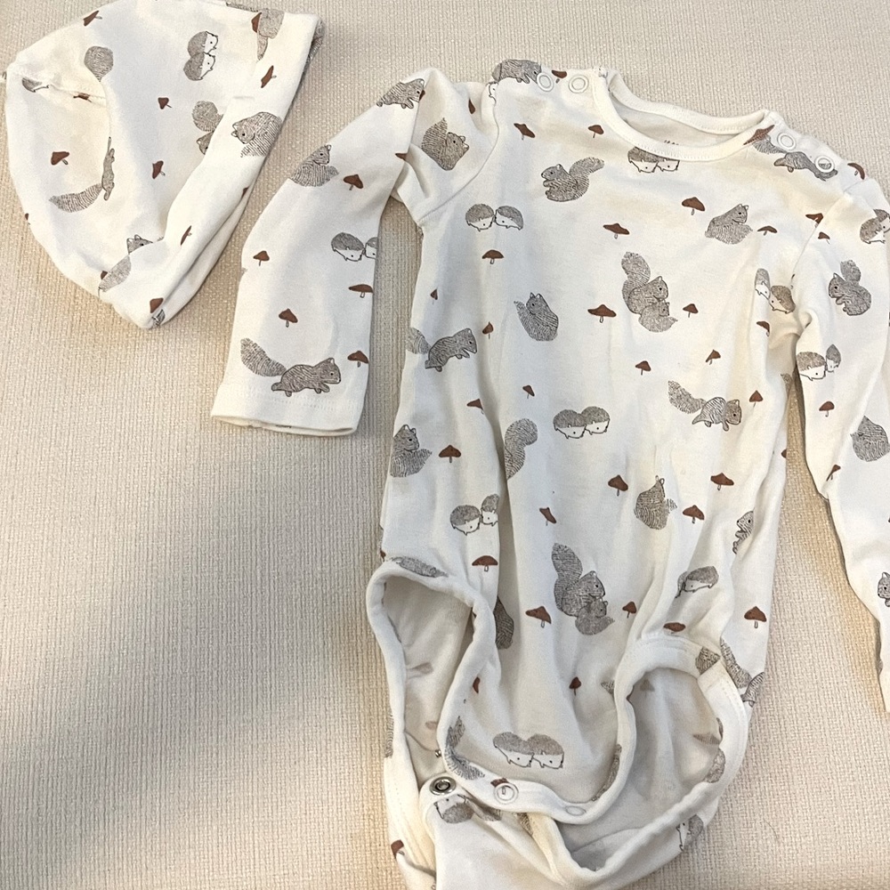 H&M woodland onesie and hat